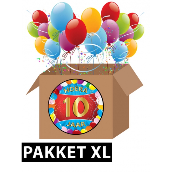 10 jaar feestartikelen pakket XL