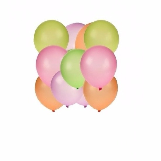 100x Fluor gekleurde ballonnen