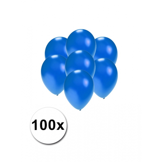 100x Mini ballonnen blauw metallic