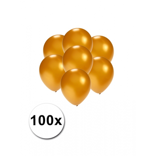 100x Mini ballonnen goud metallic -