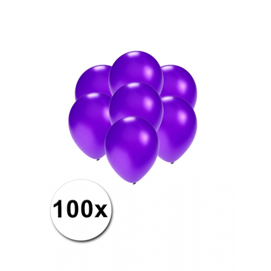100x Mini ballonnen paars metallic -