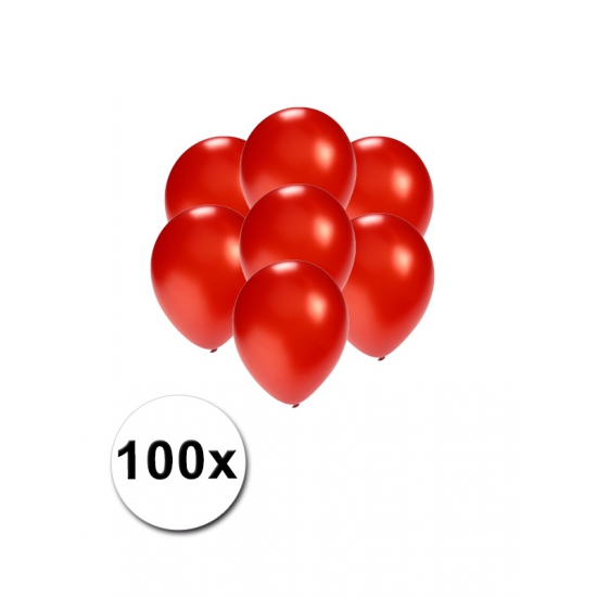100x Mini ballonnen rood metallic -
