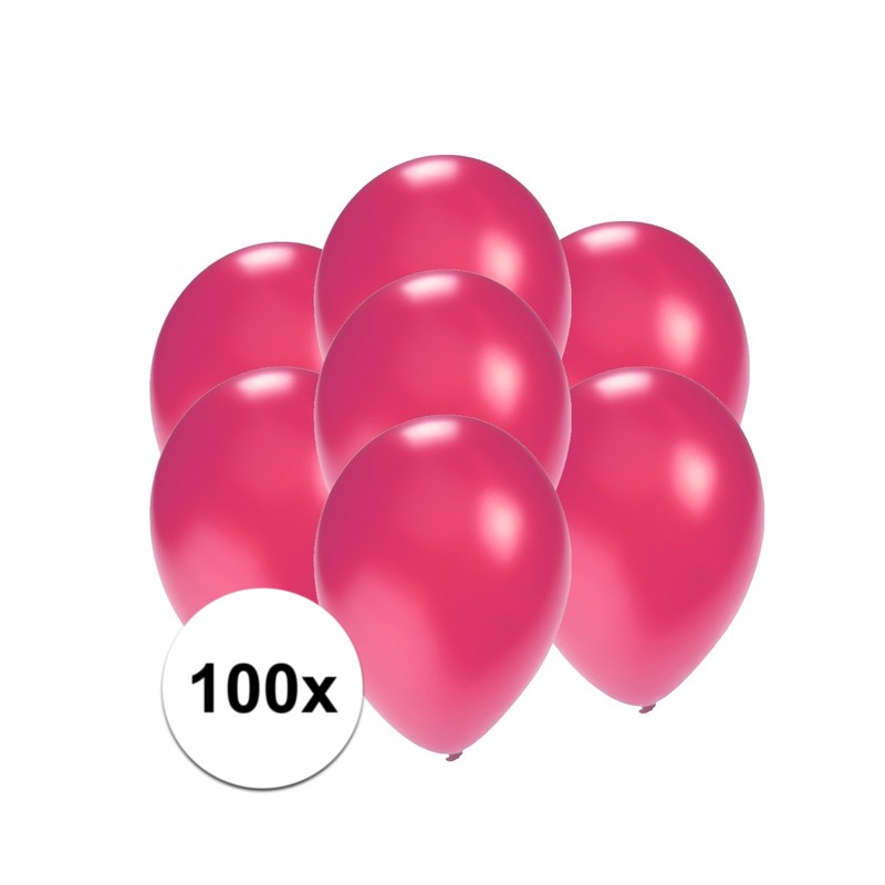 100x Mini ballonnen roze metallic