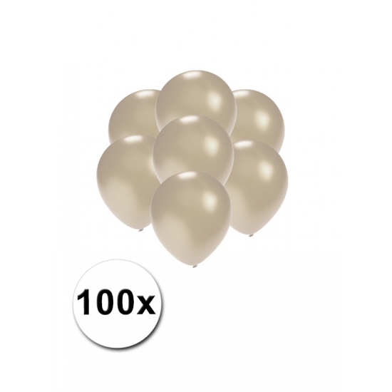 100x Mini ballonnen zilver metallic -