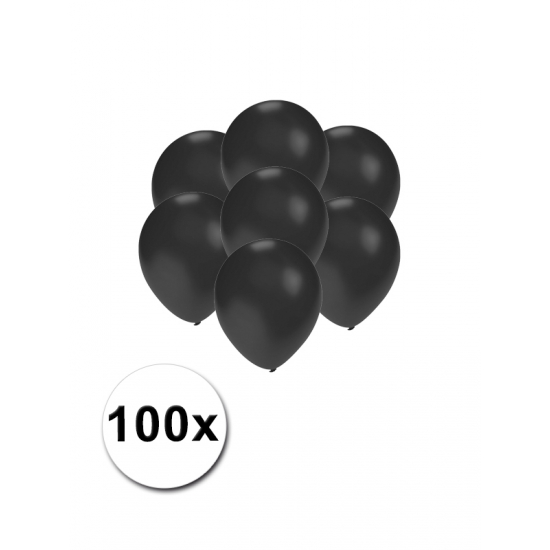 100x Mini ballonnen zwart metallic -