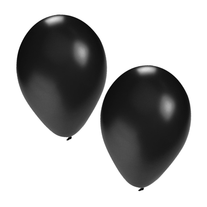 100x zwarte feest ballonnen -