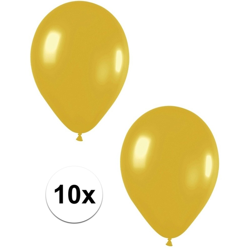 10x Gouden metallic heliumballonnen 30 cm