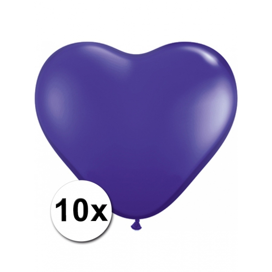 10x Hart ballonnen paars
