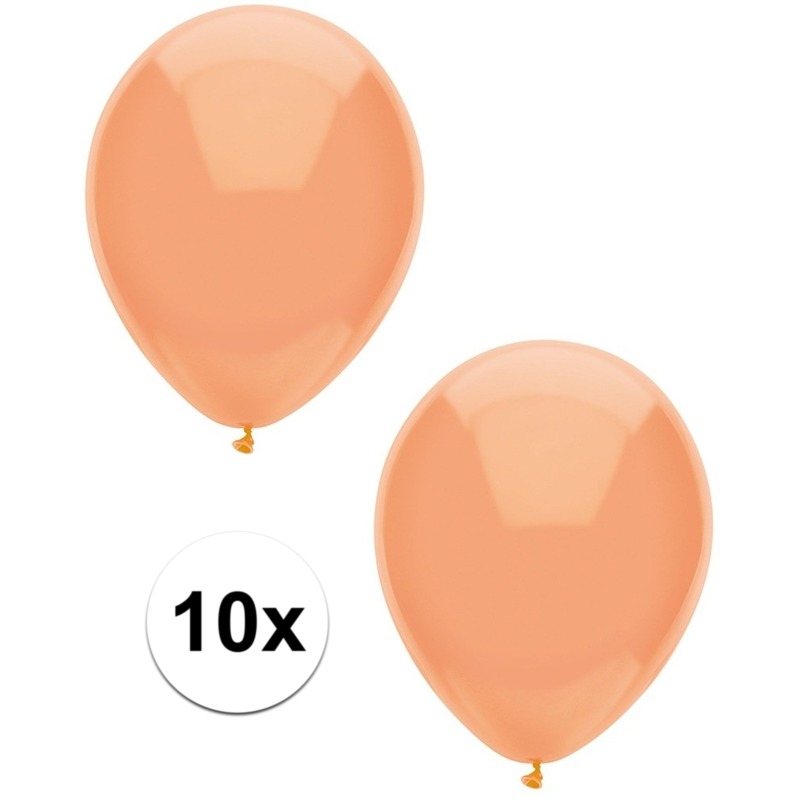 10x Perzik oranje metallic heliumballonnen 30 cm