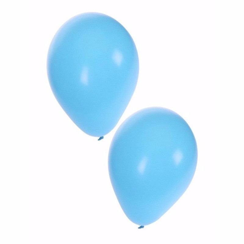 10x stuks lichtblauwe ballonnen 25 cm -