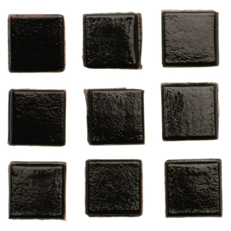 140x stuks vierkante mozaiek steentjes zwart 1 x 1 cm -