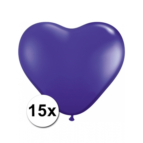 15x Hart ballonnen paars