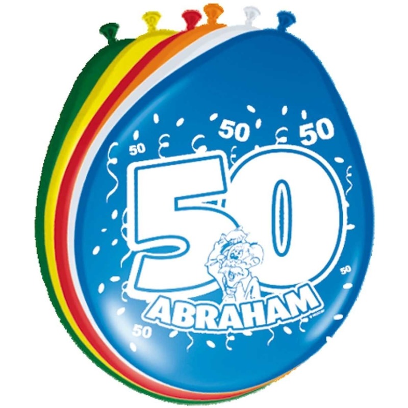 16x stuks Leeftijd ballonnen versiering 50 jaar Abraham -