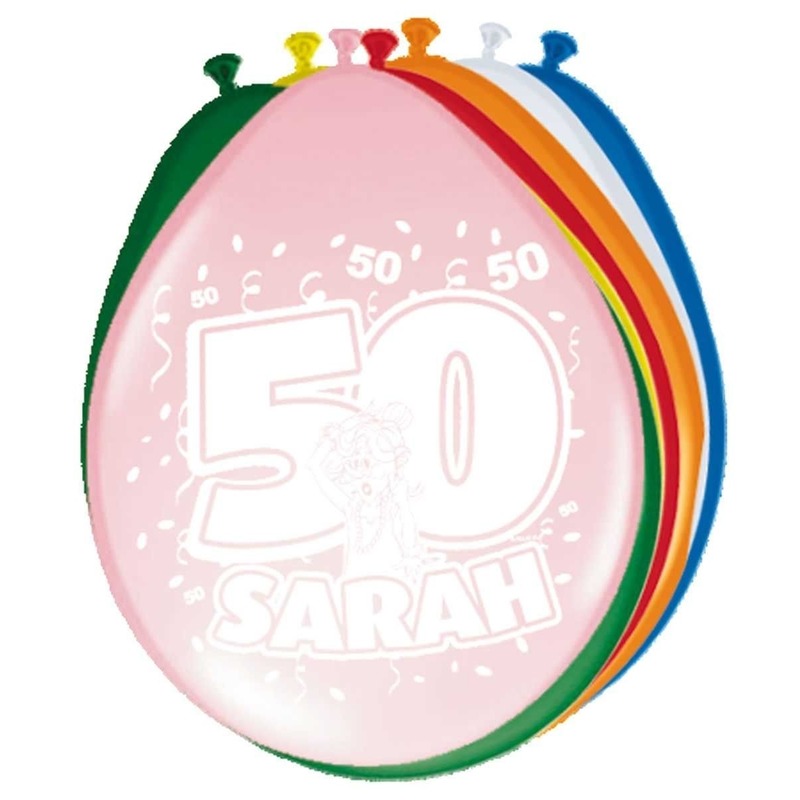 16x stuks Leeftijd ballonnen versiering 50 jaar Sarah