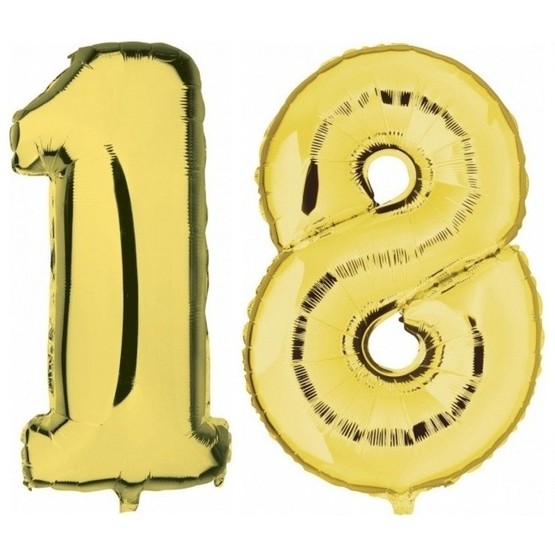 18 jaar leeftijd helium/folie ballonnen goud feestversiering -