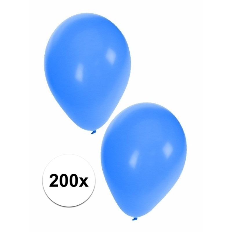 200x Blauwe feest ballonnen -