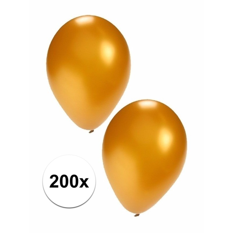 200x Gouden feest ballonnen -