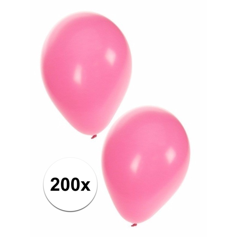 200x Lichtroze feest ballonnen -