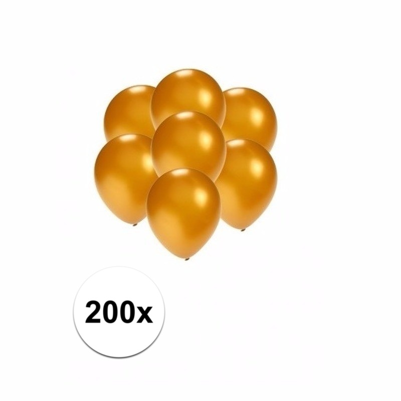 200x Mini ballonnen goud metallic