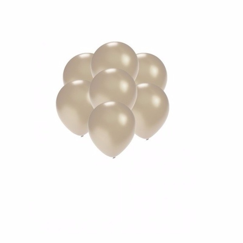 200x Mini ballonnen zilver metallic -