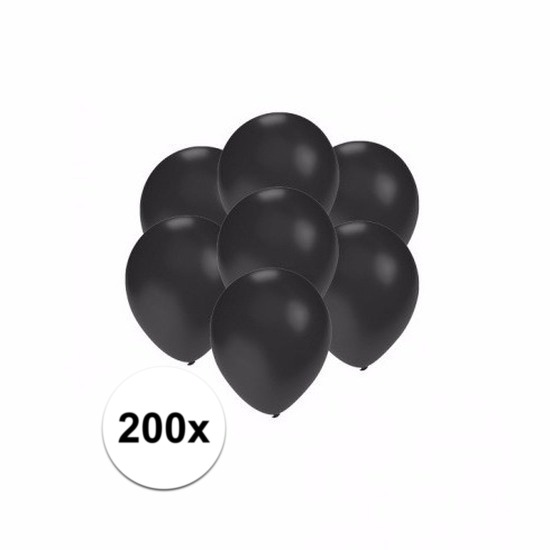 200x Mini ballonnen zwart metallic