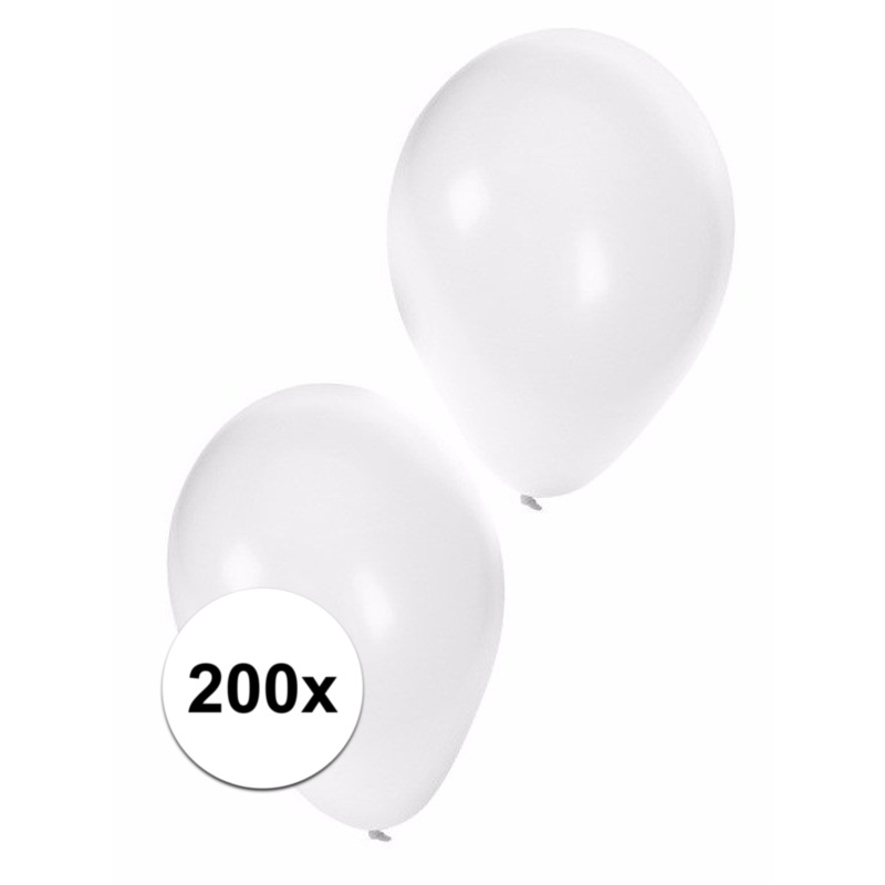 200x witte feest ballonnen -