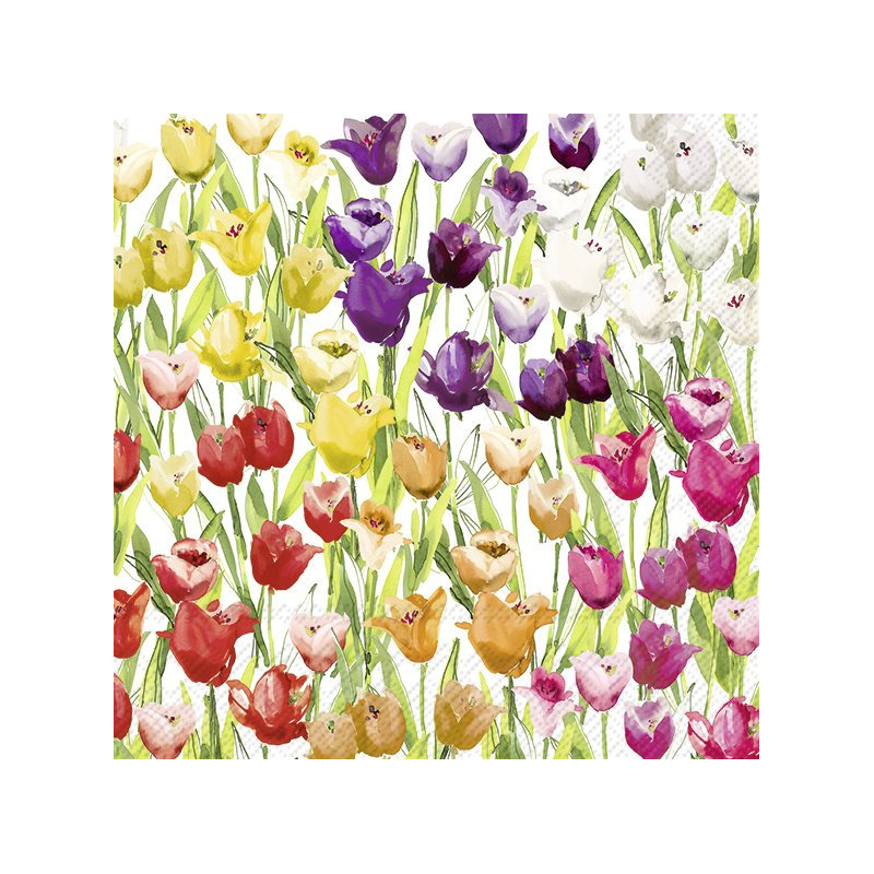 20x Gekleurde 3-laags servetten tulpen 33 x 33 cm -