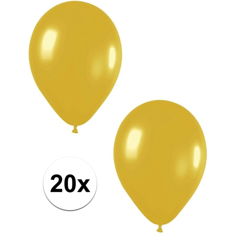 20x Gouden metallic heliumballonnen 30 cm