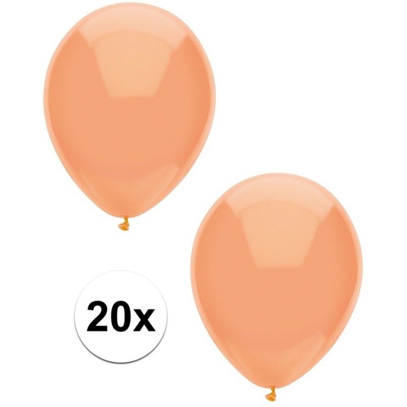 20x Perzik oranje metallic heliumballonnen 30 cm