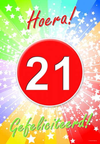 Nieuw 21 jaar verjaardag poster | Fun en Feest VG-61