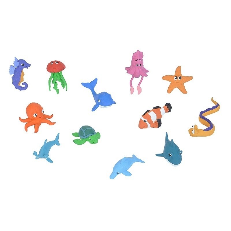 24x Plastic baby zeedieren/oceaan dieren speelfiguren