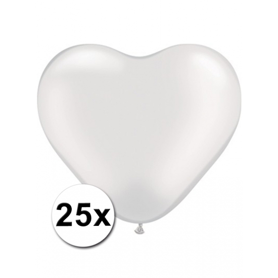 25x Hart ballonnen wit