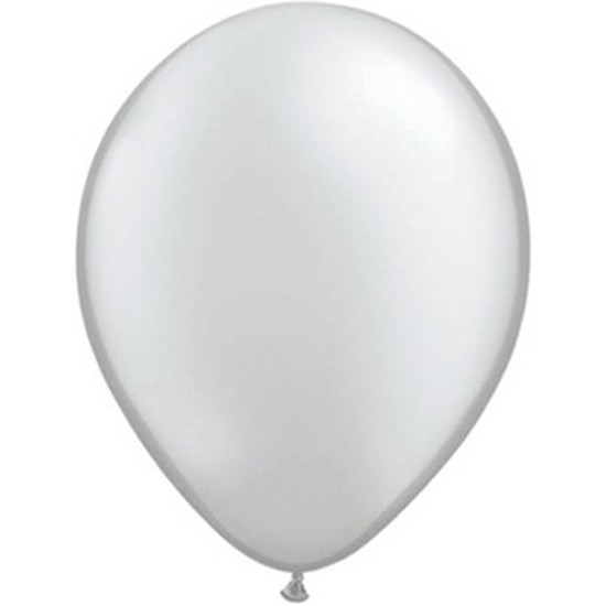 25x Metallic zilveren Qualatex ballonnen -