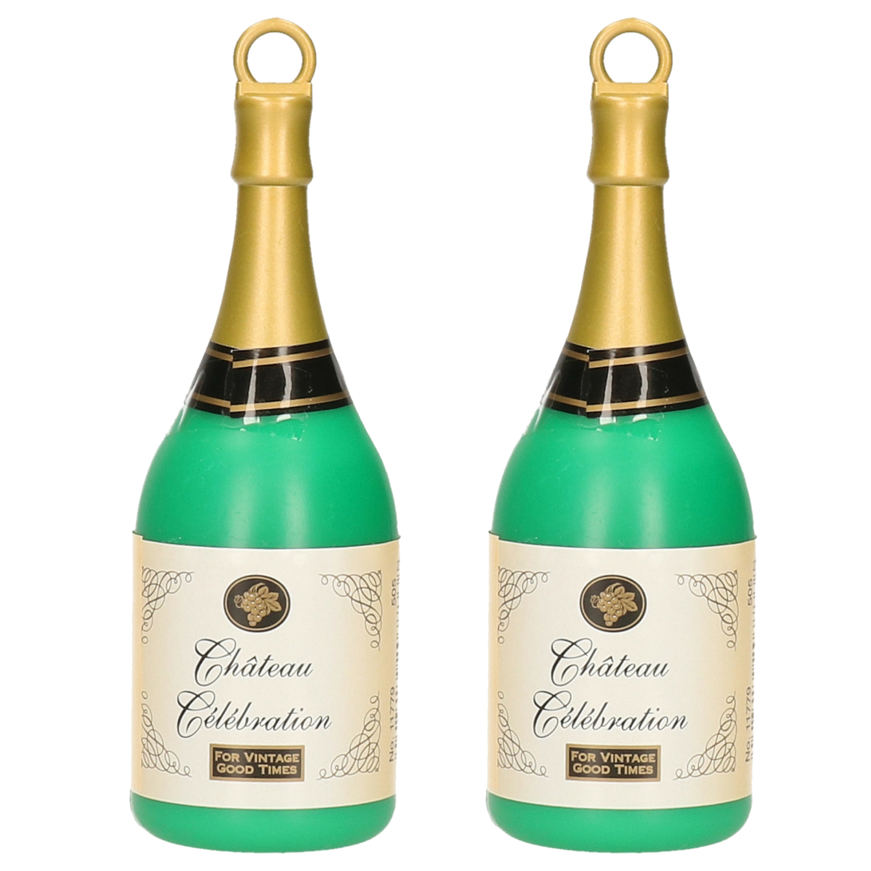 2x Ballongewichten champagne flesje -