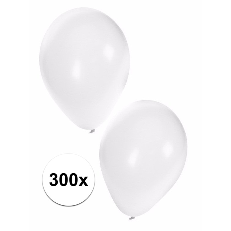 300x witte feest ballonnen