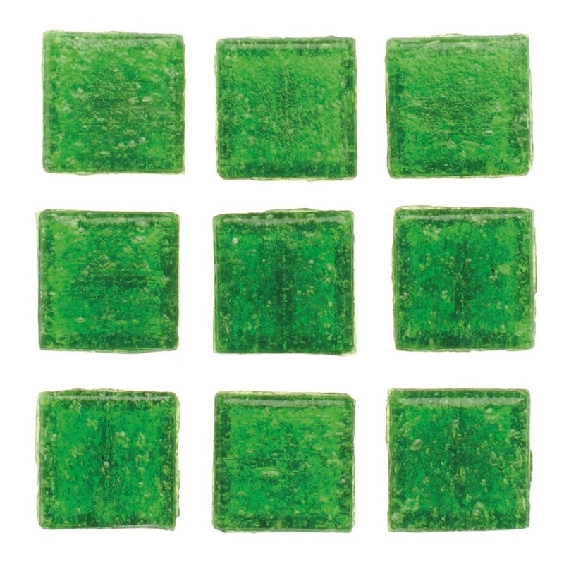 30x stuks vierkante mozaiek steentjes groen 2 x 2 cm -