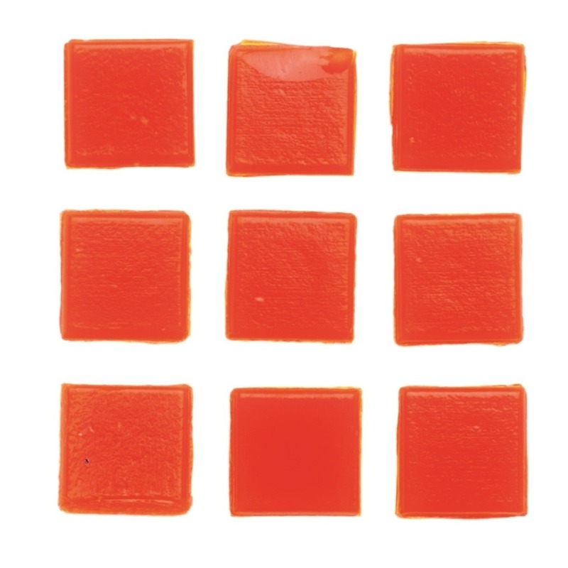 30x stuks vierkante mozaiek steentjes oranje 2 x 2 cm -