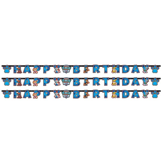 3x Paw Patrol kinderfeestje letterslinger/wenslijn 180 x 14 cm -
