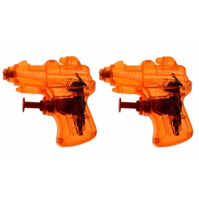 3x Stuks kleine waterpistooltjes oranje 7 cm | Fun en Feest