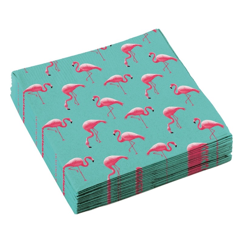 40x Flamingo feest servetten 33cm -