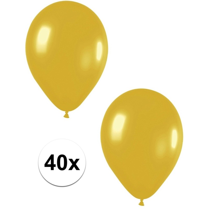 40x Gouden metallic heliumballonnen 30 cm