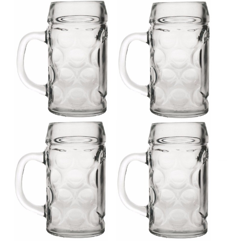 Dempsey studio prijs 4x Bierpullen/Bierglazen van 1 liter | Fun en Feest