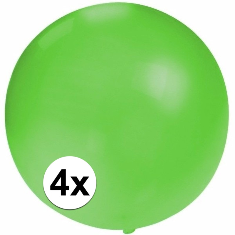 4x Feest mega ballonnen groen 60 cm