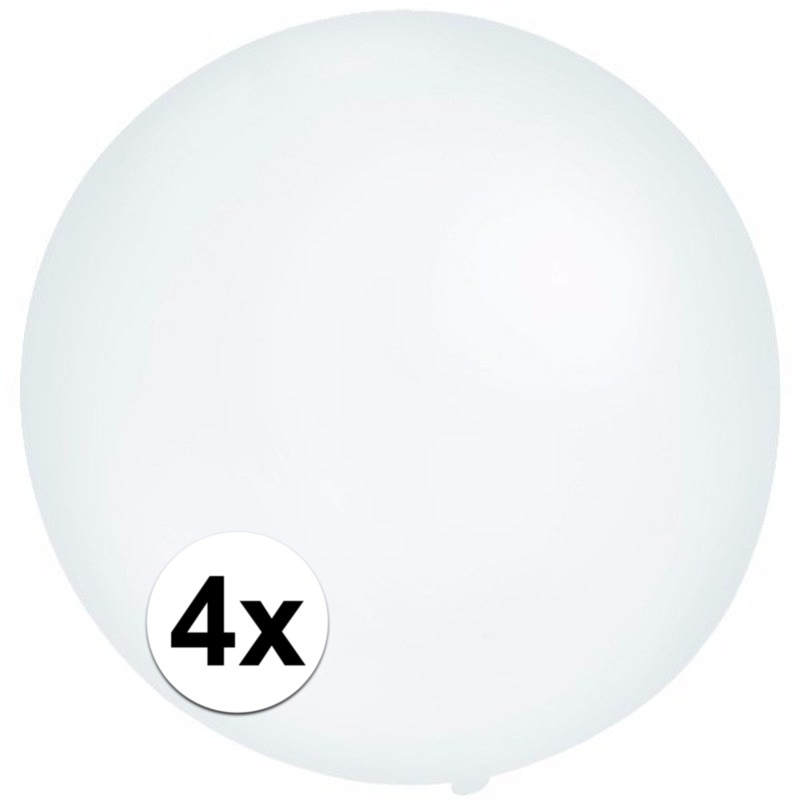 4x Feest mega ballonnen transparant 60 cm