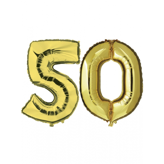 50 jaar huwelijk folie ballonnen goud -