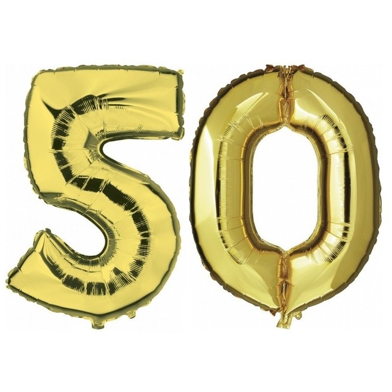 50 jaar leeftijd helium/folie ballonnen goud feestversiering -