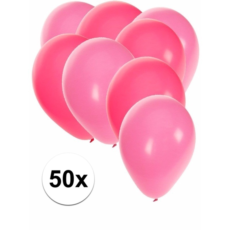 50x roze en lichtroze ballonnen -