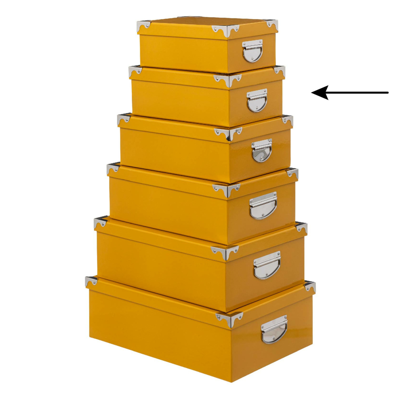 5Five Opbergdoos/box - geel - L32 x B21.5 x H12 cm - Stevig karton - Yellowbox -