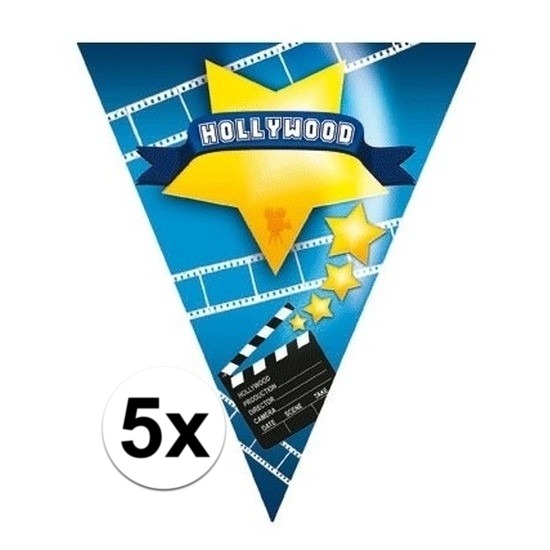 5x Hollywood thema vlaggenlijnen Hollywood -