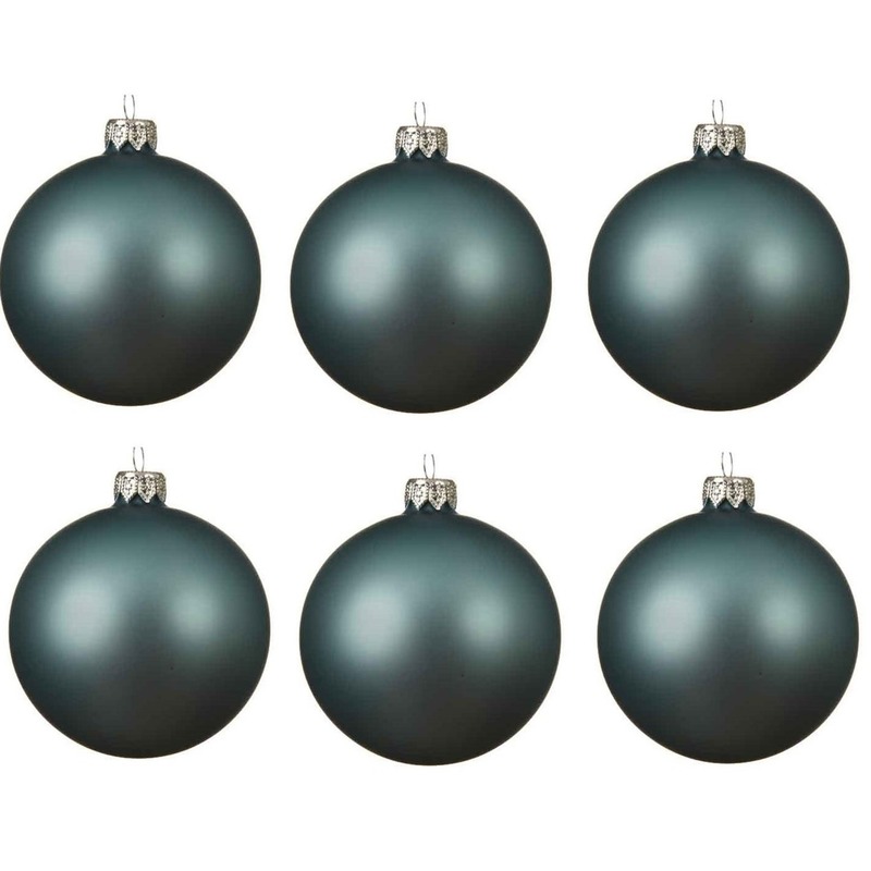 6x Glazen kerstballen mat ijsblauw 6 cm kerstboom versiering/decoratie -
